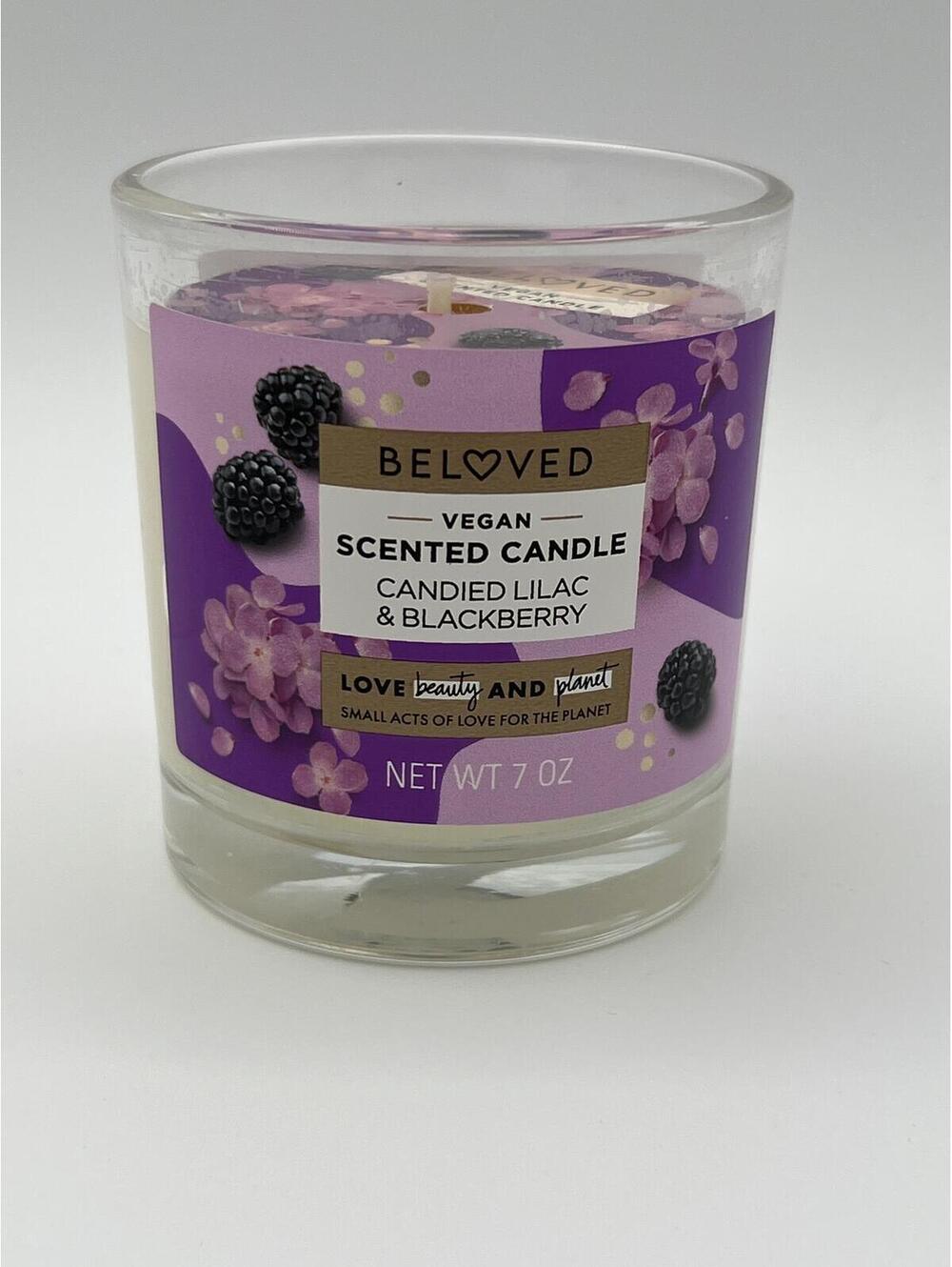 Beloved Vegan Scented Candle Candied Lilac & Blackberry 7 oz